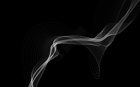 带有发光抽象波的深色抽象背景绘画框架曲线技术海浪黑色墙纸插图运动网络图片