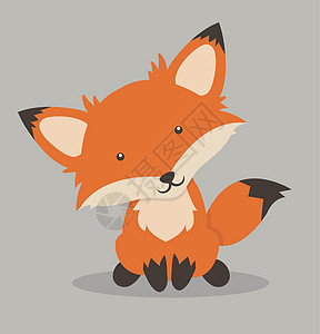 小红狐狸卡通画图片