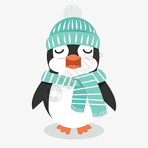 冬季向量中的企鹅动物图片