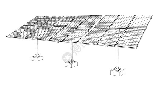 太阳能电池板概念  3 的矢量渲染建造业环境插图生态细胞草图能源太阳控制板阳光图片