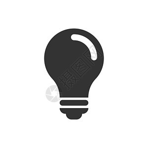 平面样式的灯泡图标 孤立在白色背景上的灯泡矢量图 灯想法经营理念射线发明白炽灯解决方案活力电气辉光插图节能网站图片