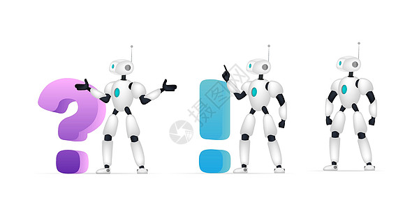 套应用程序的白色机器人 在白色背景上隔离的聊天机器人 向量图片