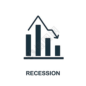 经济衰退图标 经济危机系列中的单色标志 用于网页设计 信息图表等的创意衰退图标说明图片