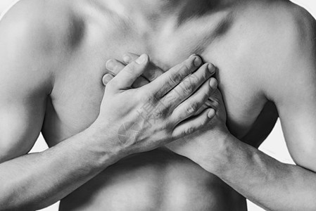 胸痛哮喘肌肉攻击按摩黑与白病人药品男人成人心绞痛图片