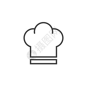 平面样式的厨师帽图标 孤立在白色背景上的炊具帽矢量图解 厨师餐厅经营理念面包美食戏服插图职业衣服工作帽子服装食物图片