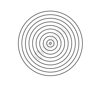 同心圆元素 黑白色环 声波单色图形的抽象矢量图技术线条中心艺术墙纸螺旋插图标识几何学白色图片