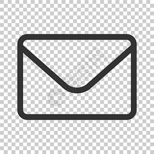 平面样式的邮件信封图标 在孤立的背景上接收电子邮件垃圾邮件矢量插图 邮件通信业务概念图片