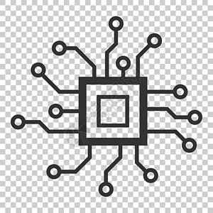 平面样式的电路板图标 孤立背景下的技术微芯片矢量图解 处理器主板经营理念电子产品电脑母板海报活力打印方案工程概念木板图片