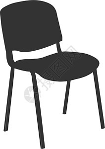 在浅蓝色背景上孤立的椅子图标矢量插图主席座位标识扶手椅电影家具导演木头商业黑色图片