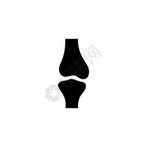 膝关节人体骨骼关节软骨 平面矢量图标说明 白色背景上的简单黑色符号 用于 web 和移动 UI 元素的膝关节人骨软骨标志设计模板背景图片