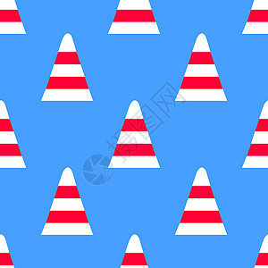 海军蓝色背景上的浮标 无缝模式平面它制作图案图片