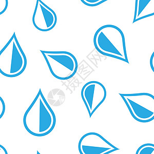 水滴图标无缝图案背景 雨滴矢量图 水滴水滴符号模式海洋环境斑点果汁气泡水晶液体玻璃天气插图图片
