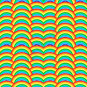 彩虹背景 与七彩彩虹的无缝模式 平面设计矢量图图片