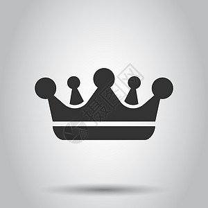 扁平风格的皇冠矢量图标 白色背景上的皇冠插图 王妃皇室概念皇帝权威王国领导者贵族国王历史力量金子班级图片