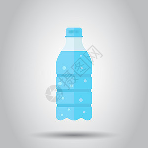 平面样式的水瓶图标 白色背景上的瓶子插图 水塑料容器概念图片
