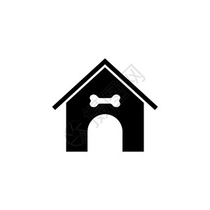 动物之家 平面矢量图标说明 白色背景上的简单黑色符号 用于 web 和移动 UI 元素的标志设计模板图片