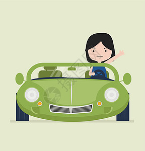 绿色汽车向量插图员(Green car)图片