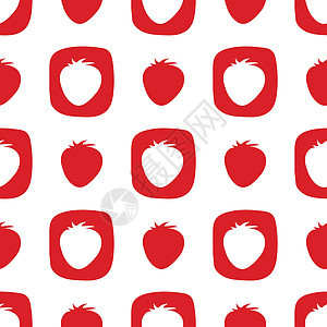 平面样式草莓无缝模式图片