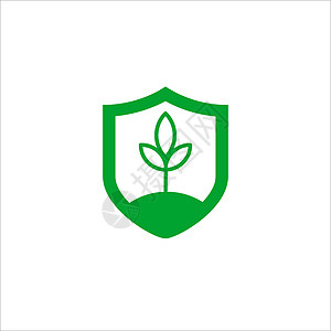 自然或绿色盾牌矢量标志模板 这个带有叶子符号的图形 适用于生态农场保护卫士环境回收和象征商业服务植物农场警卫花园公司森林工作室标图片