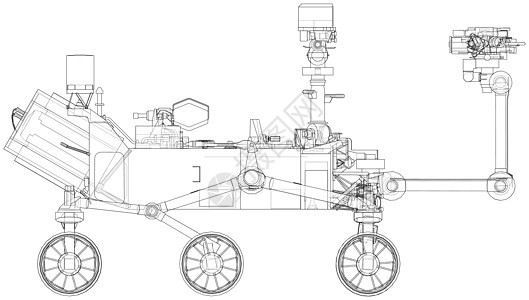 火星探测器  3 的矢量渲染探险家飞船精神机器人星系科学宇航员殖民化陨石蓝图图片