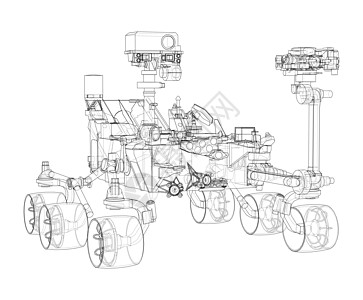 火星探测器  3 的矢量渲染小说行星气氛勘探精神外星人灰尘成就飞船探索图片