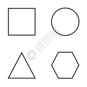 基本几何形状图标集 矢量说明 平面设计星星收藏符号长方形圆形商业正方形曲线标志圆圈图片