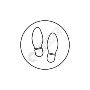 鞋印图标 矢量插图 平面设计黑色羊毛打印脚印橡皮皮革配饰烙印短袜白色图片