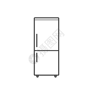 冷冻箱 冰箱图标 矢量插图 平板设计家具金属中风器具温度冻结冷却器家庭标识食物图片