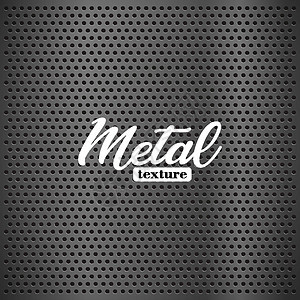 带圆孔和反射镀铬表面的银色金属质感 矢量圆网格图案作为网格 格栅 格栅 用于工业和技术的灰色金属穿孔背景图片