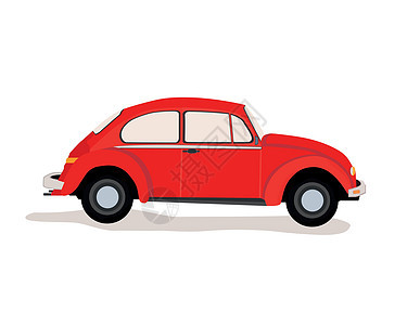 红色汽车 矢量红色汽车 平面概念插画风格图片