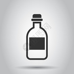 平面样式的水瓶图标 白色背景上的塑料汽水瓶矢量插图 液态水经营理念液体回收标签饮食苏打矿物透明度玻璃运动食物图片