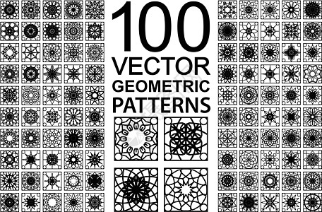 向量集的几何图案马赛克正方形建筑学装饰宗教风格装饰品蕾丝织物墙纸图片