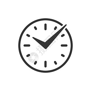平面样式的实时图标 孤立在白色背景上的时钟矢量图 手表经营理念计时器倒数时间表插图项目考勤小时工作跑表间隔图片