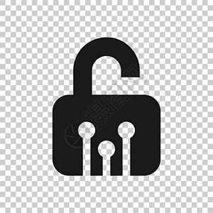 透明风格的网络安全图标 孤立背景上的挂锁锁定矢量插图 封闭的密码业务概念隐私按钮白色锁孔钥匙互联网技术数据商业秘密图片