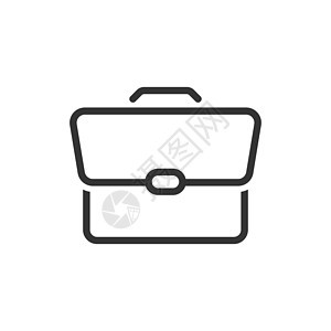 平面样式的公文包标志图标 白色孤立背景上的手提箱矢量插图 行李经营理念外交官工作礼物人士商务经理配饰皮革商业办公室图片