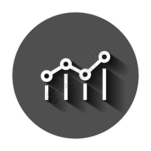 平面样式的基准测量图标 带有长阴影的黑色圆形背景上的仪表板评级矢量图 进步服务经营理念成就尺度标准商业指导长椅市场仪表网络网站图片