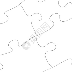 带有链接拼图块的线性拼图空白模板 具有连接细节的思维游戏的马赛克背景 矢量图图片