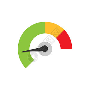 平面样式的仪表仪表板图标 白色孤立背景上的信用评分指标水平矢量图 具有测量规模业务概念的仪表进步分数拨号金融测试指针测试员转速表图片