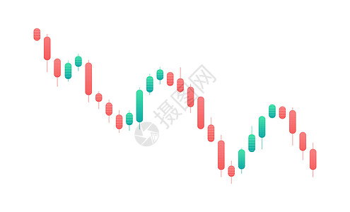 报价图显示股票市场报价 下降图 白色背景上的烛台图 股票市场投资交易设计图片