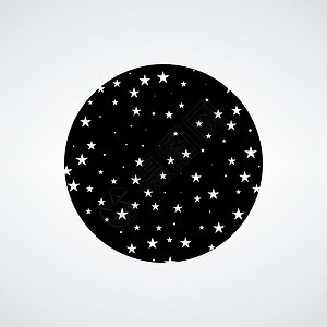 星星围成一圈 范围内的夜星空 在白色背景上孤立的股票矢量图图片