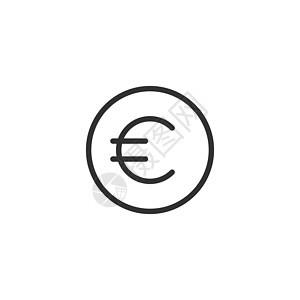 欧元符号图标 欧元货币符号 线性风格的钱标签 在白色背景上孤立的股票矢量图图片