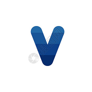 首字母 V 蓝色条纹标志模板 在白色背景上孤立的股票矢量图创造力丝带网络商业艺术品牌马赛克标识字体公司图片