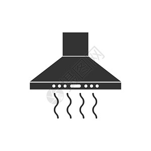 光滑的引擎盖图标 矢量插图 平面设计坡度通风按钮兜帽烤箱金属排气房子火炉烹饪图片
