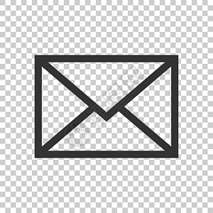 平面样式的邮件信封图标 电子邮件消息矢量插图在孤立的背景上 邮箱电子邮件业务概念办公室垃圾邮件收件箱商业邮寄互联网空白白色网站邮图片
