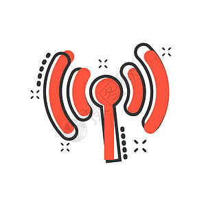 漫画风格的 Wifi 互联网图标  Wifi 无线技术矢量卡通插图象形文字 网络 wifi 业务概念飞溅效果海豹艺术质量民众热点图片