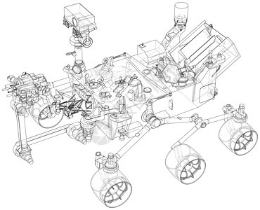 火星探测器  3 的矢量渲染外星人天文学气氛飞船行星宇宙成就陨石绘画机器人图片