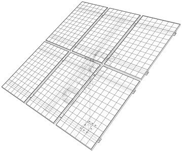 太阳能电池板概念  3 的矢量渲染环境储蓄力量细胞草图生态太阳框架阳光工程图片