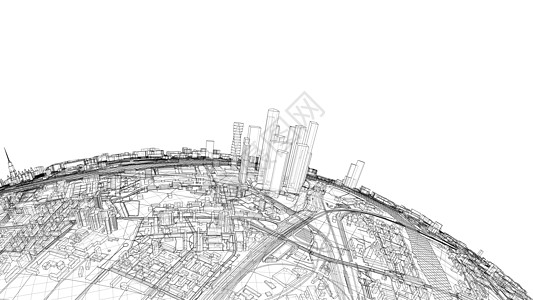 3d 城市领域 韦克托办公室行星街道市中心建筑学天际地球活力蓝图插图图片