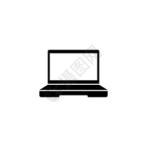 膝上型电脑笔记本或上网本 平面矢量图标说明 白色背景上的简单黑色符号 用于 web 和移动 UI 元素的笔记本电脑笔记本或上网本图片