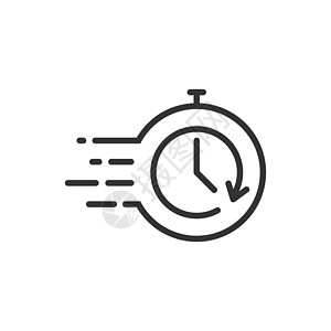 平面样式的恢复图标 在孤立的白色背景上重复时钟矢量图解 旋转时间业务概念网站报销文档数据质量手表维修插图中风衬垫图片